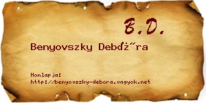 Benyovszky Debóra névjegykártya